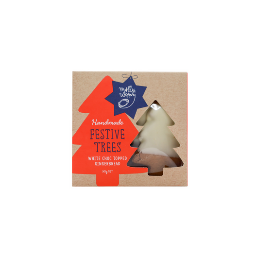 Xmas Gingerbread Festive Tree White Choc Topped 145g UNIT