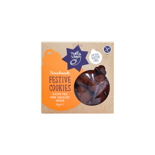 Xmas Cookies GF Dark Chocolate Ginger 130g UNIT