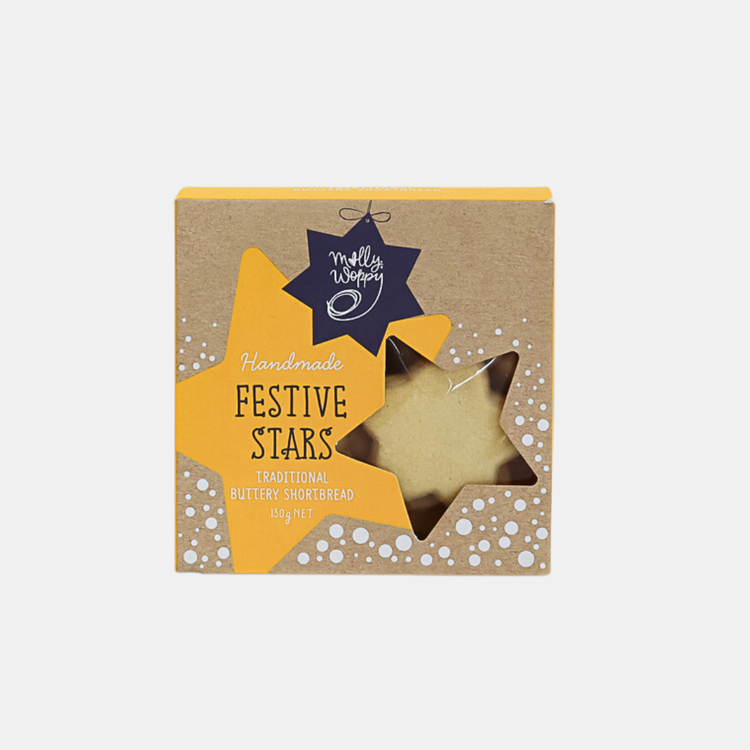 Xmas Cookies Shortbread Festive Stars 130g 12/CTN