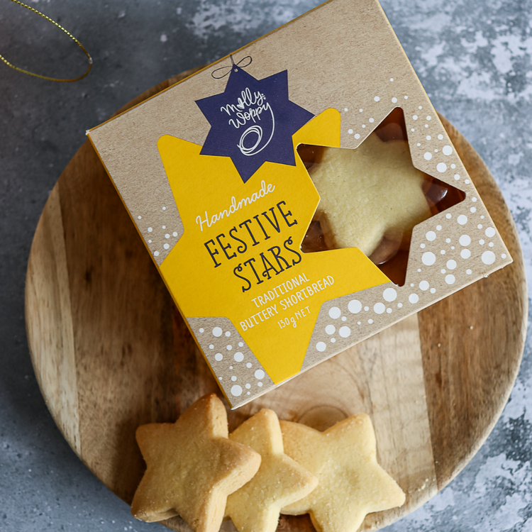 Xmas Cookies Shortbread Festive Stars 130g 12/CTN