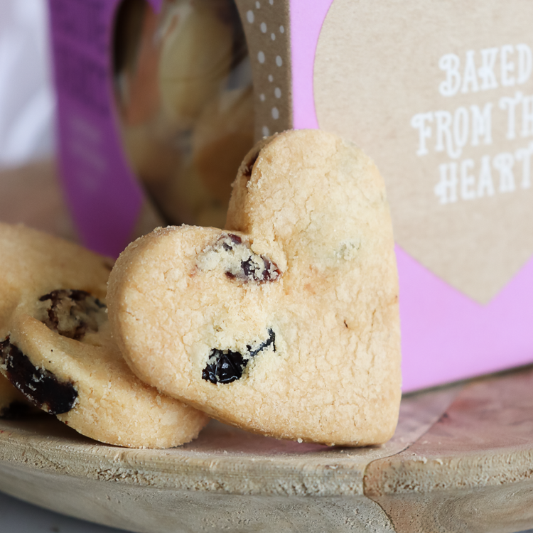 Xmas Cookies Shortbread Cranberry HEARTS 130g 12/CTN