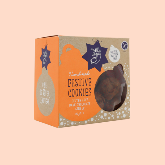 Xmas Cookies GF Dark Chocolate Ginger 130g UNIT