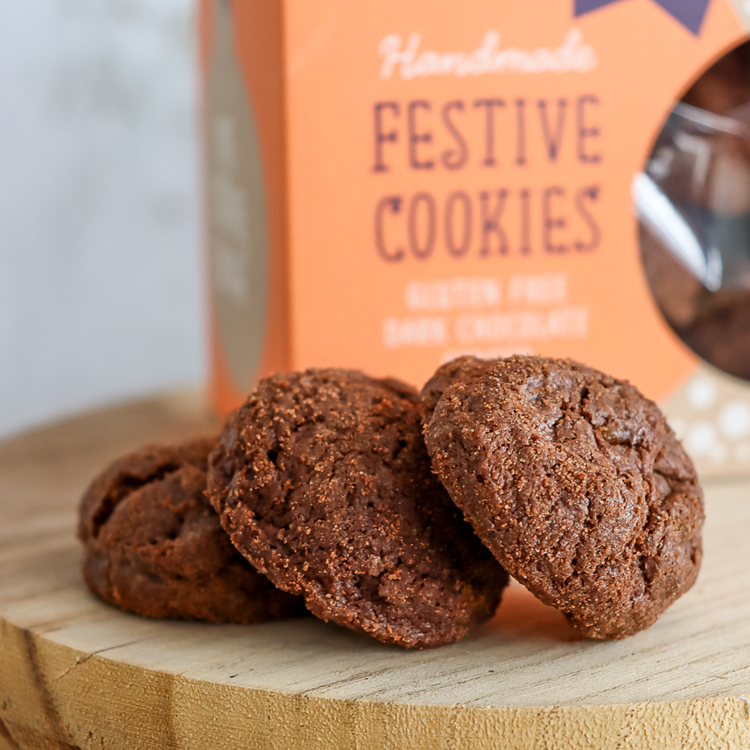 Xmas Cookies GF Dark Chocolate Ginger 130g UNIT