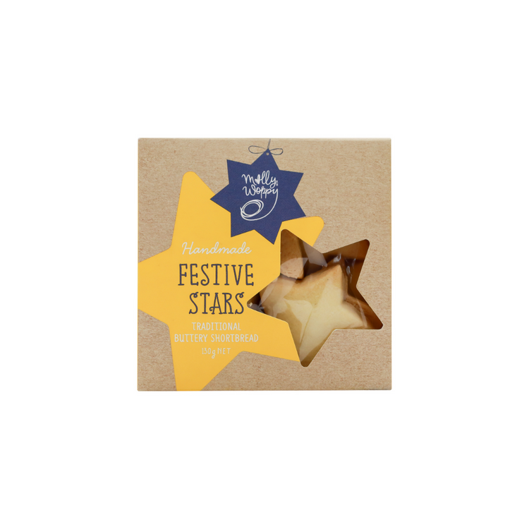 Xmas Cookies Shortbread Festive Stars 130g 12/CTN