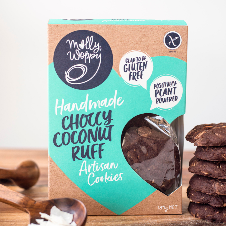 Artisan Cookies Gluten Free Plant Based Vegan Choccy Coconut Ruff 185g 7/CTN