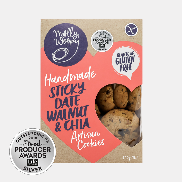 Artisan Cookies Gluten Free Sticky Date Walnut & Chia 175g 7/CTN