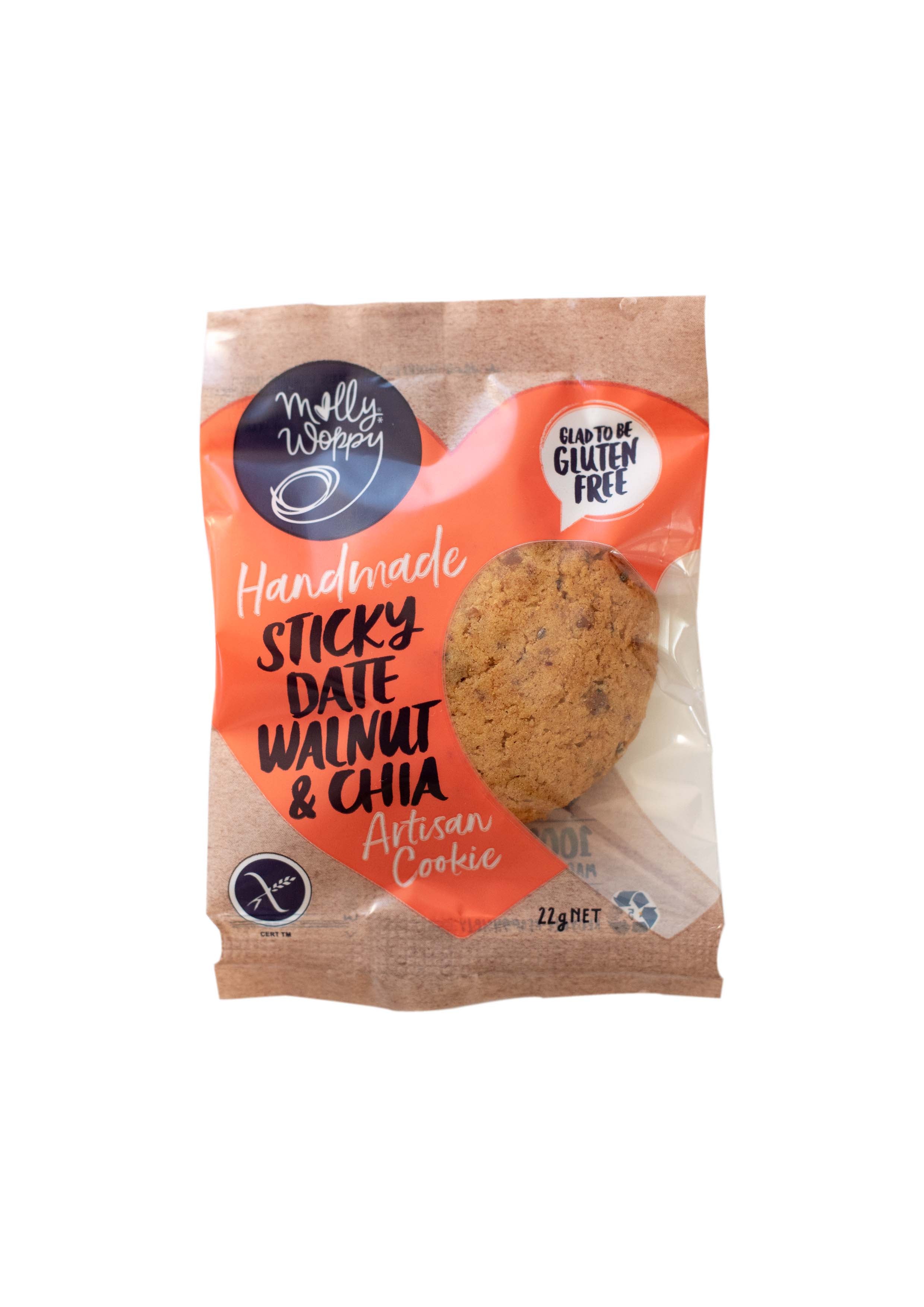 Grab'N'Go Small Cookie Gluten Free Sticky Date Walnut & Chia 22g 45/CT ...